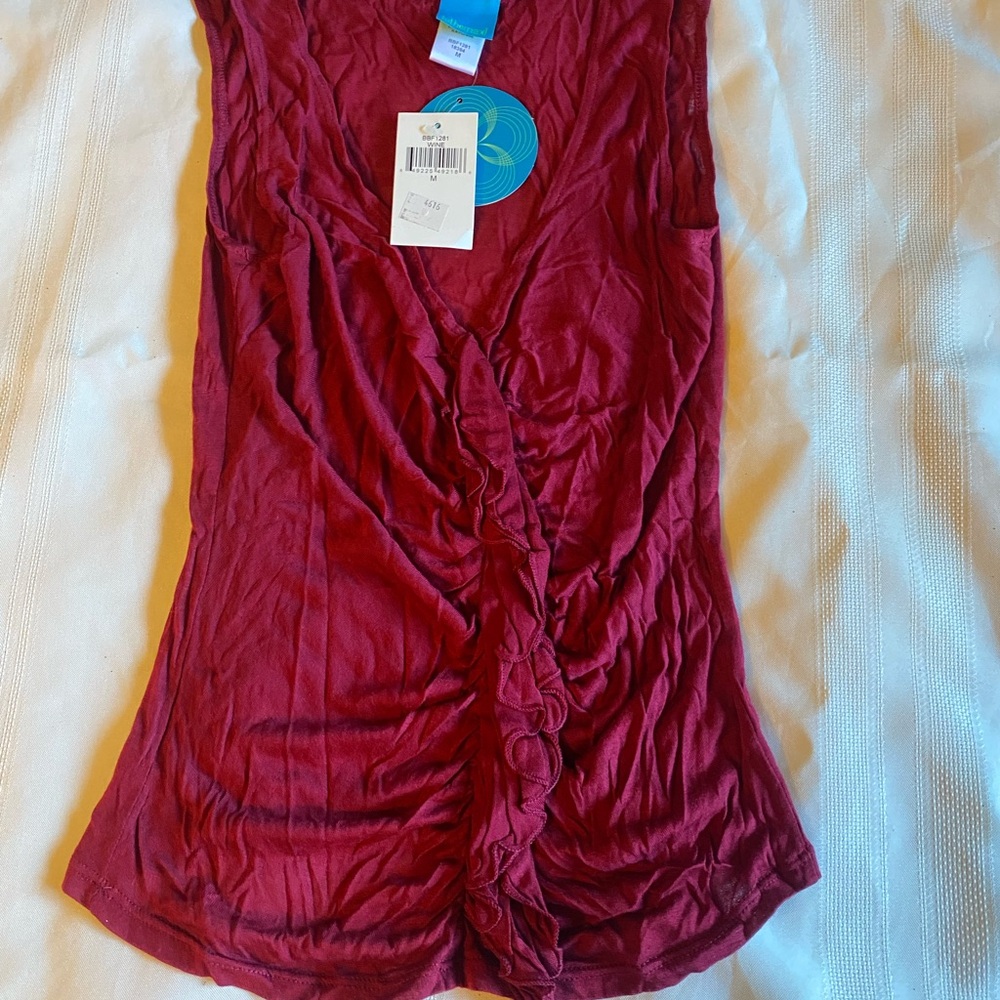 Wine Sleeveless Top